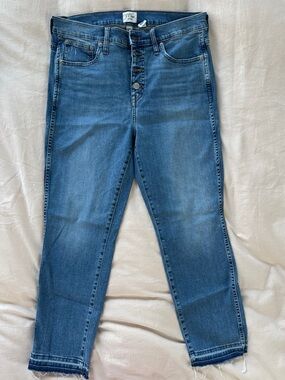 Wit & Wisdom Medium Blue Ankle Crop Button-Fly Jeans